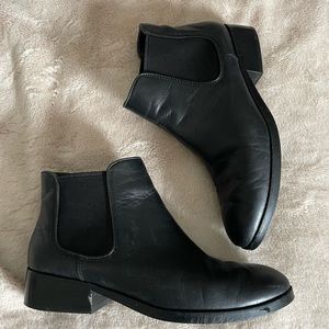 Cole Haan flat black. booties.